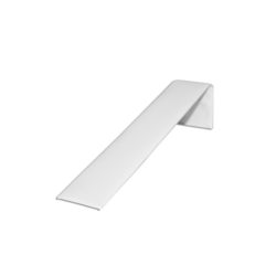 Small white leatherette ramp display 1.25 by 8 inch angled surface for jewelry