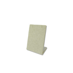 Linen covered earring display stand 2 inch wide 3 inch tall for single pair