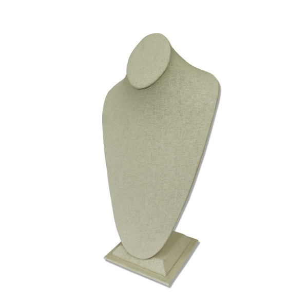 Tall linen necklace stand 8.25 inch wide 14.5 inch tall for long necklace display