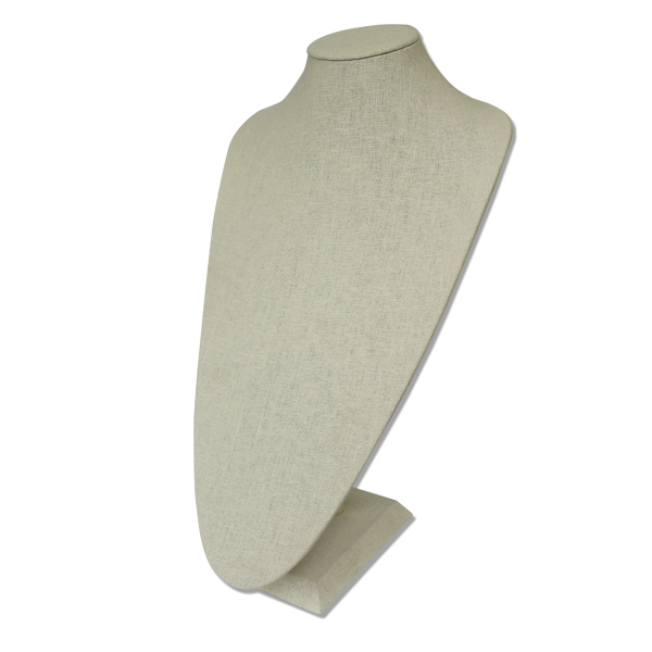Extra tall linen necklace stand 9.5 inch wide 18 inch tall for opera length necklaces