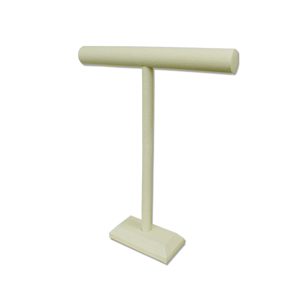 Extra tall linen single round T-bar display 12 inch wide 18.375 inch tall for opera necklaces