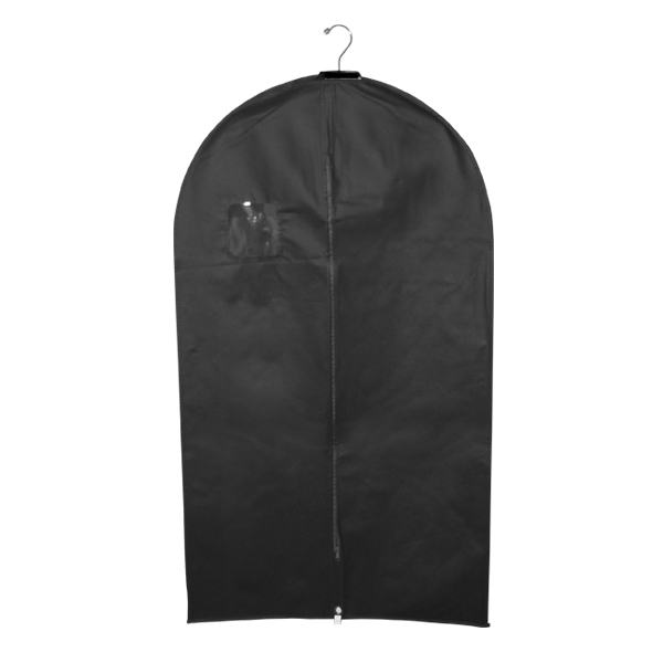 Non-woven suit bag with zipper and clear window