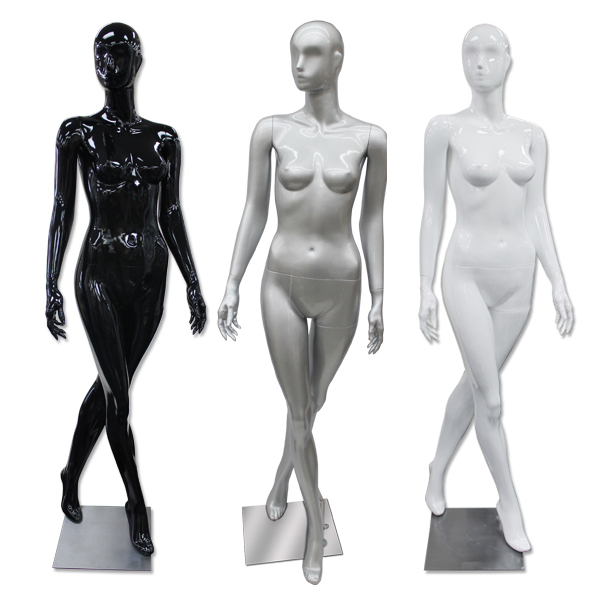 Female abstract mannequin full body standing pose for retail clothing display