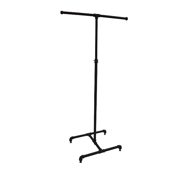 Pipe style 2 way garment rack in matte black finish