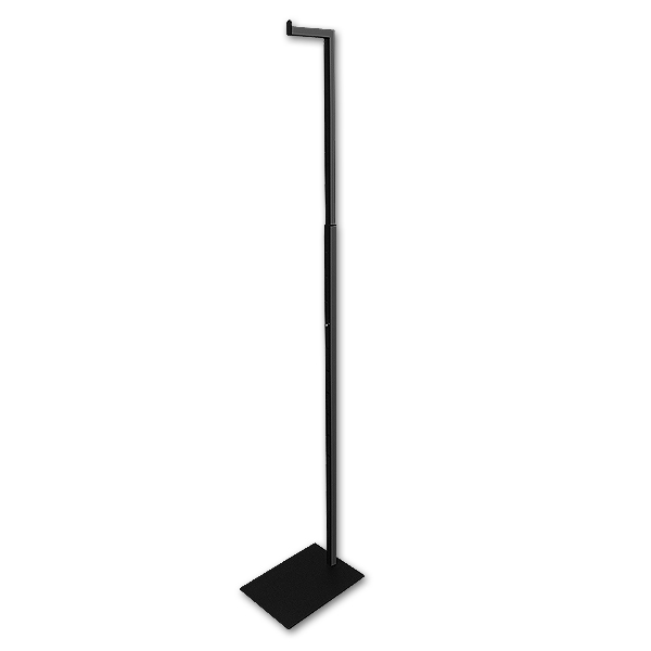 Hanging torso stand matte black for displaying hanging torso forms in retail stores