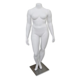 Full figure female mannequin in matte white – size 20 headless retail display
