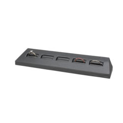 Slate grey leatherette flat 5-ring display 8.125 inch wide 1 inch tall