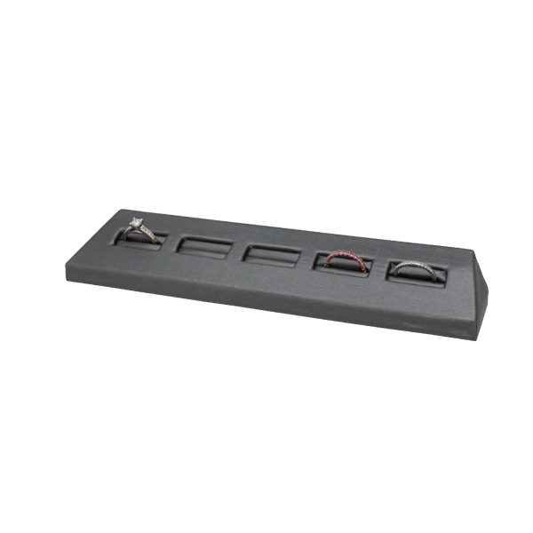 Slate grey leatherette flat 5-ring display 8.125 inch wide 1 inch tall