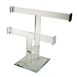 Acrylic Double Bracelet Display Stand Two Bar Levels