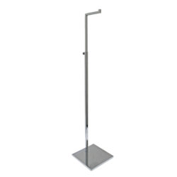Adjustable necklace stand in L-shaped chrome design