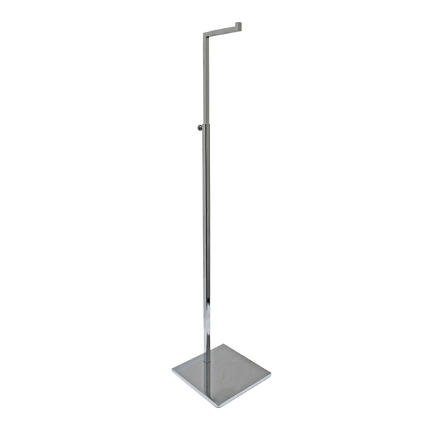 Adjustable necklace stand in L-shaped chrome design