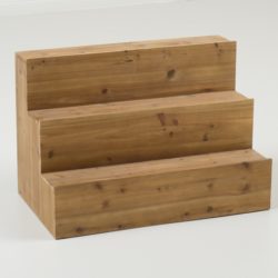 wooden large 3 step display riser EDP-7069 natural wood for retail merchandising