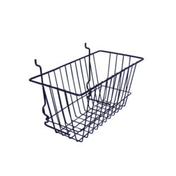 12 inch wide deep wire basket for gridwall panels black finish