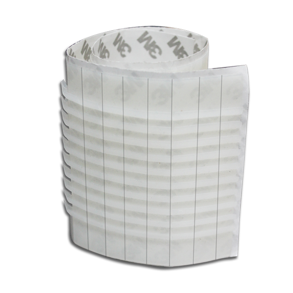 Adhesive non-slip hanger attachment strips prevent garments from sliding off hangers