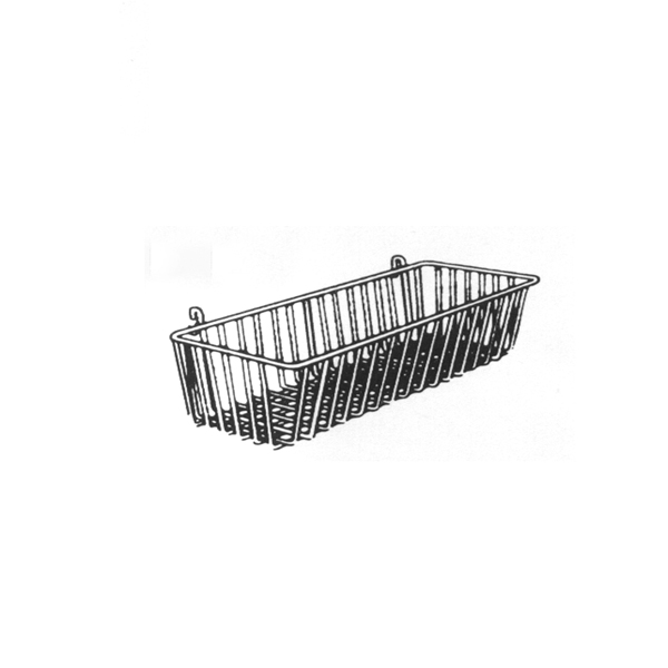 Chrome wire basket for metal shelving units and retail merchandise display