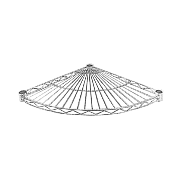 Quarter round chrome wire shelving for metal shelving rack systems