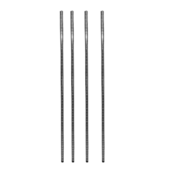 Chrome uprights for wire shelving units providing vertical support posts