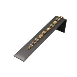 Slate grey leatherette small ramp display 8 inch wide 2.125 inch tall angled