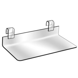 Gridwall shoe shelves for displaying footwear on gridwall panel displays in retail stores
