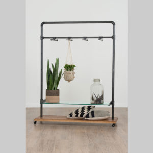 distressed pine rolling rack