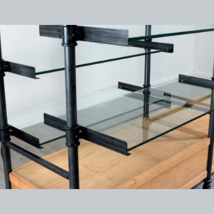 glass shelves with brackets