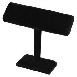 Black velvet single oval T-bar necklace display stand