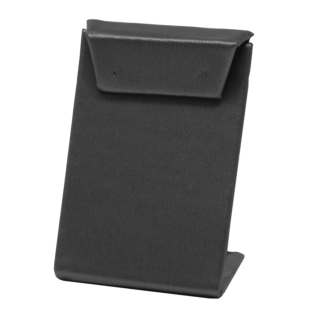 Slate grey leatherette earring card display stand 2.375 inch wide 3.25 inch tall