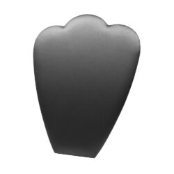Slate grey leatherette necklace pad with easel 4.25 inch wide 8.875 inch tall
