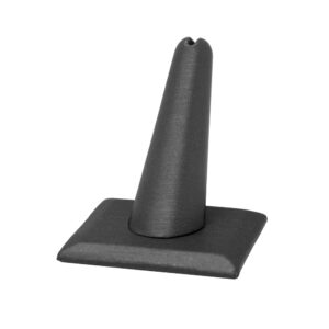 Slate grey leatherette single ring display stand 2.25 inch wide 2.375 inch tall