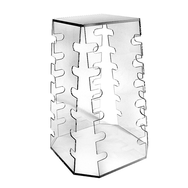 Acrylic eyeglass display stand holding 24 pairs of sunglasses