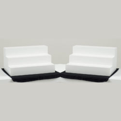 3 step white acrylic display riser set EW-7082 for retail merchandising