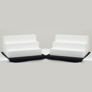 3 step white acrylic display riser set EW-7082 for retail merchandising