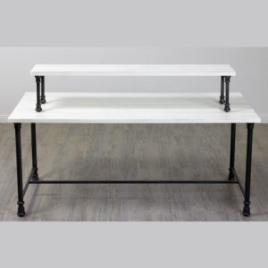 distressed white table riser
