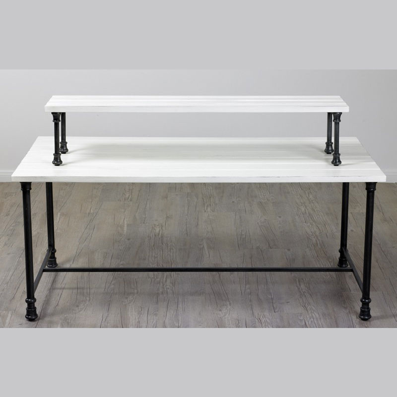 distressed white table riser