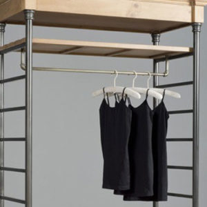shelf with apparel hang bar