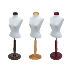 Complete and assembled dress form size N with base for retail clothing display