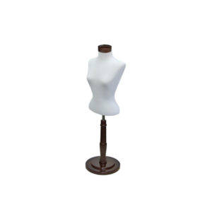 Complete and assembled dress form size N detail showing base and pole assembly