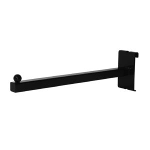 12 inch square tubing gridwall arm holding a single garment on hanger
