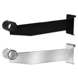 1-1/4 inch hangrail bracket for gridwall panels supporting round clothing rails