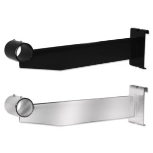 1-1/4 inch hangrail bracket for gridwall panels supporting round clothing rails