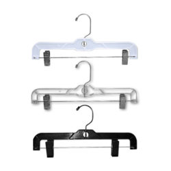 14 inch heavy weight wood pant and skirt hanger with chrome clips closeout