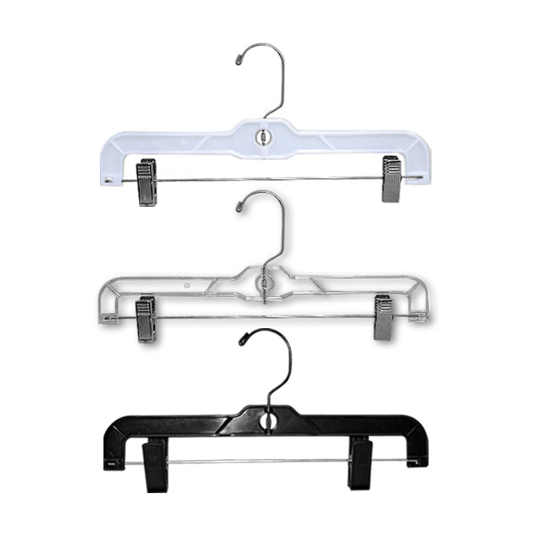 14 inch heavy weight wood pant and skirt hanger with chrome clips closeout