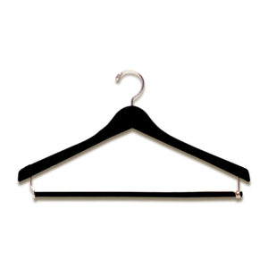 17 inch wood suit hanger H100 series black finish