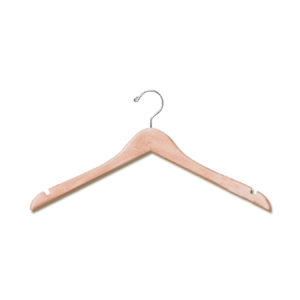 17 inch contoured wood shirt hanger H200 series walnut finish