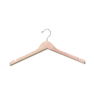 17 inch contoured wood blouse hanger H200 series white finish