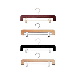 14 inch wood pant and skirt hanger from H400 series with clamp bar