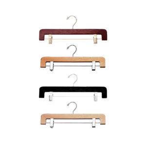 14 inch wood pant and skirt hanger from H400 series with clamp bar