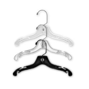 12 inch children heavy weight plastic top hanger H0710 black