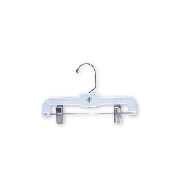 10 inch heavy weight wood pant and skirt hanger with chrome clips closeout