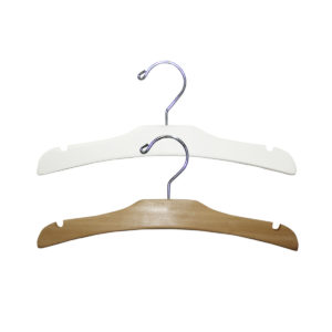 12 inch wood children dress and top hanger for retail kids clothing display